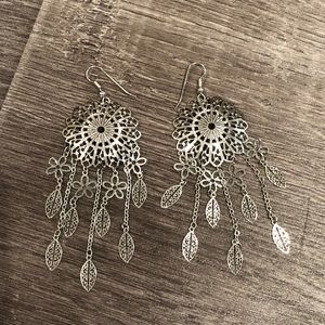Delicate Silver Chandelier Earrings